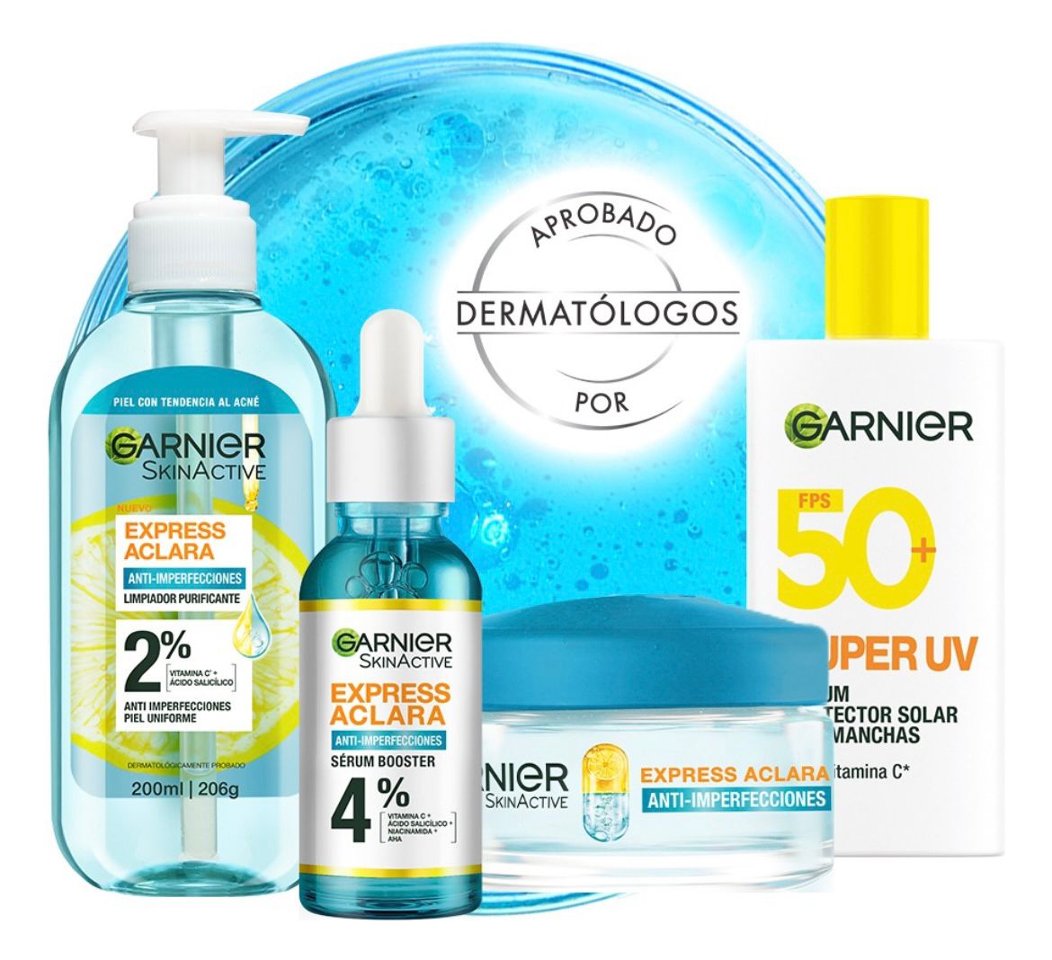 Kit Garnier Ea rutina completa antiacne para piel grasa.