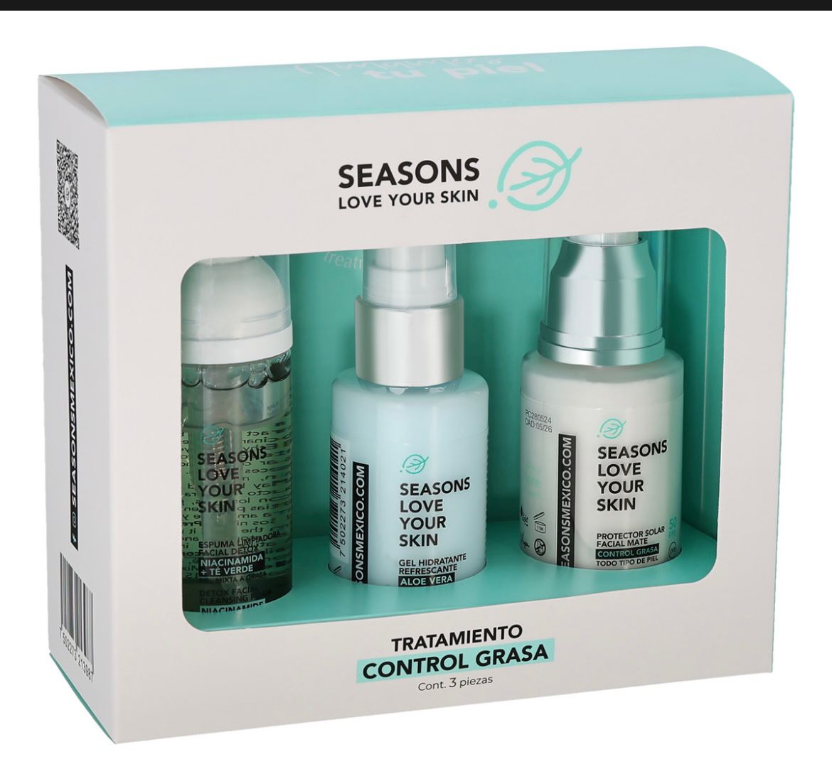 Kit para el cuidado de la piel Seasons Love Your Skin Antiacné KIT3987 para piel Grasa - 3 piezas.