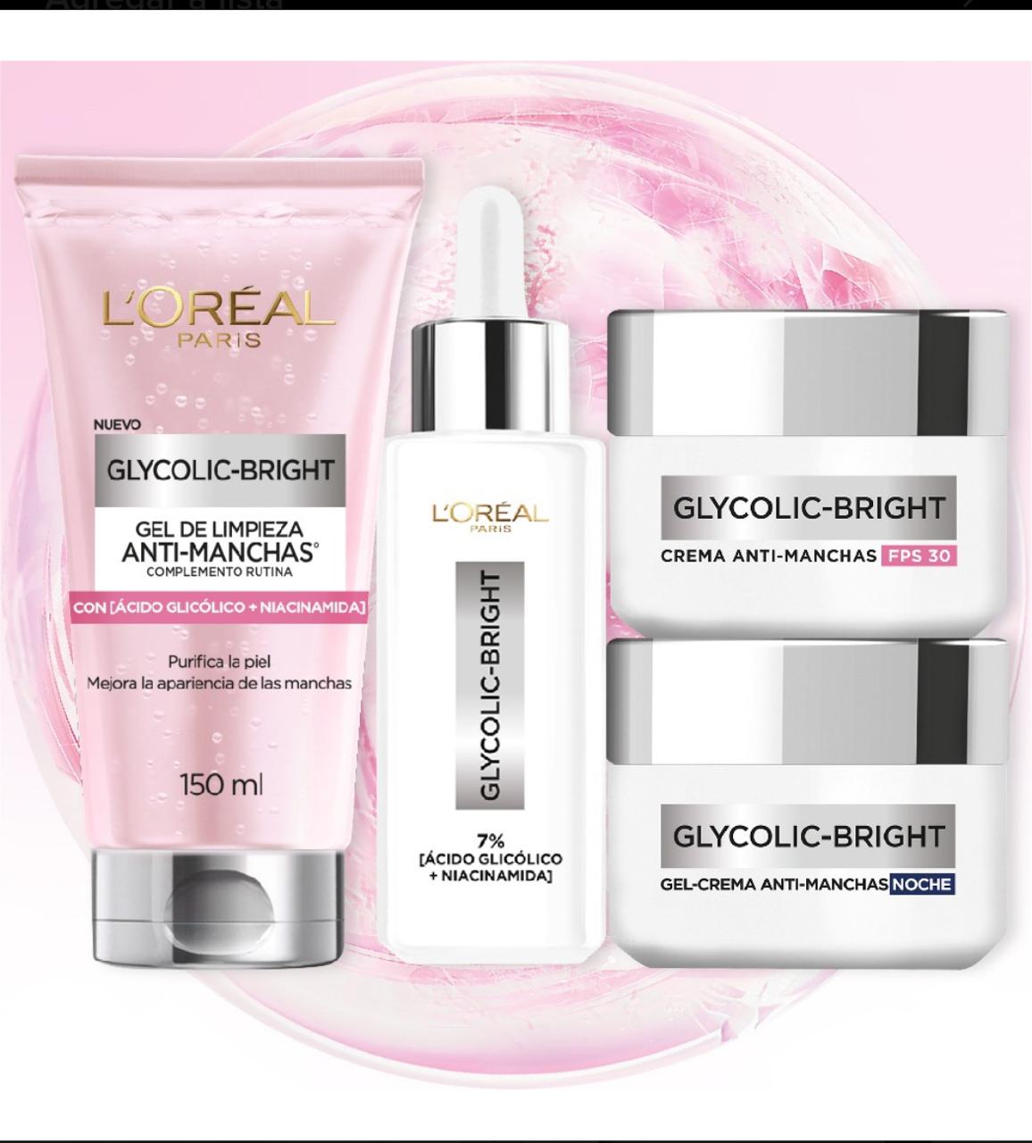L'oréal Paris Kit Rutina Glycolic Bright Anti-manchas