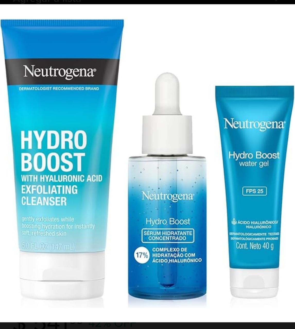 Kit X3 Hydroboost Hidratación Radiante Neutrogena