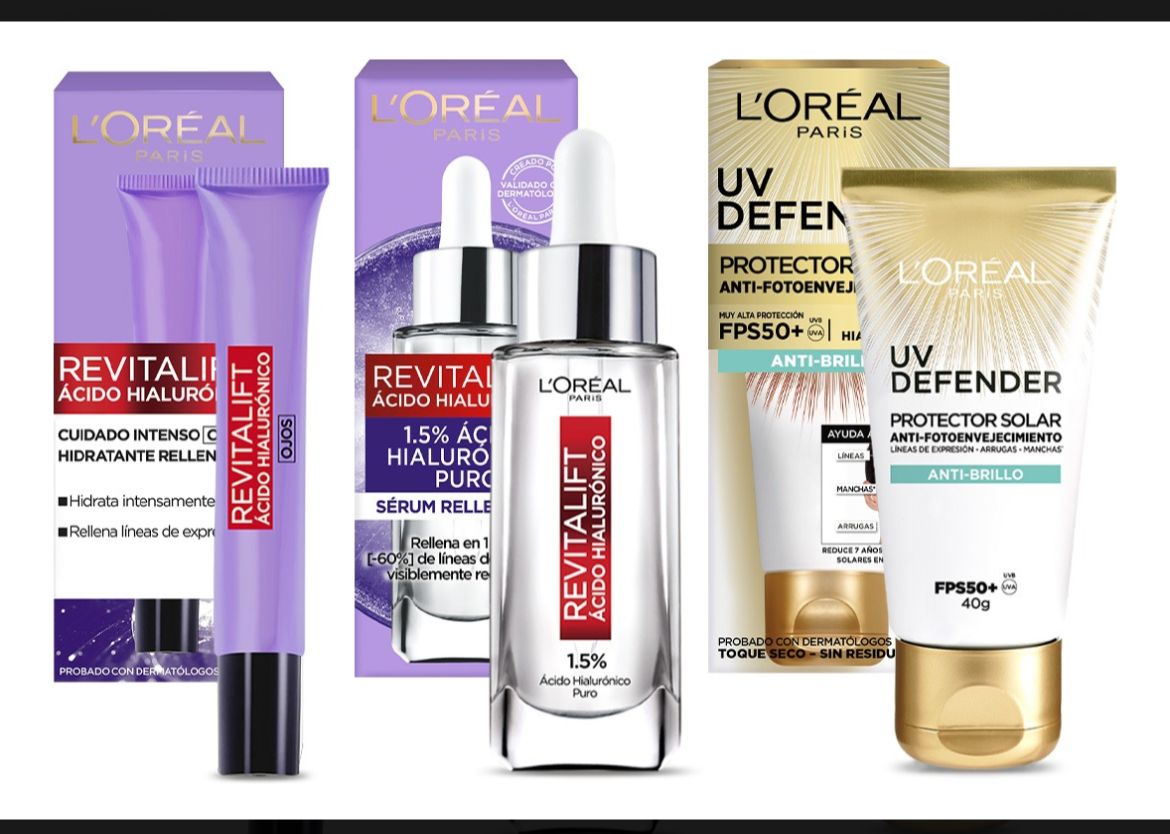 Kit L'oréal Paris Uv Defender +sérum + Crema De Ojos