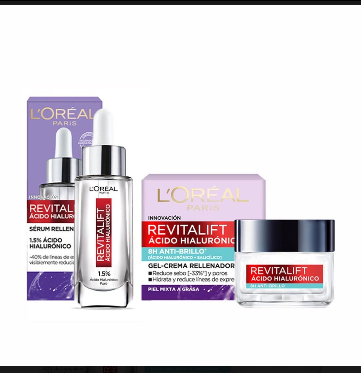 Kit L'oréal Paris Sérum Ácido Hialurónico + Crema En Gel