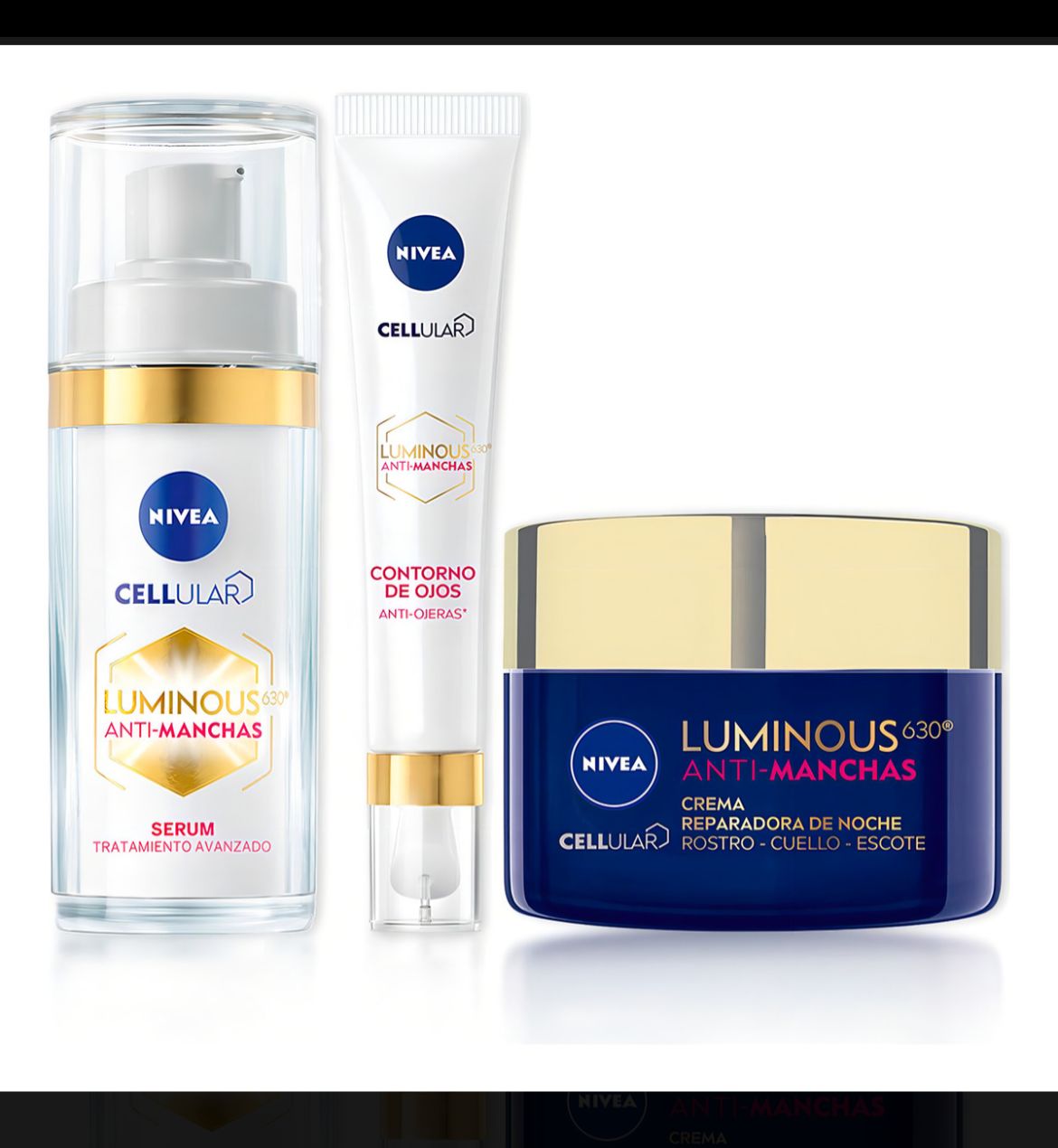 Kit Nivea Luminous Rutina Antimanchas Serum+contorno+noche