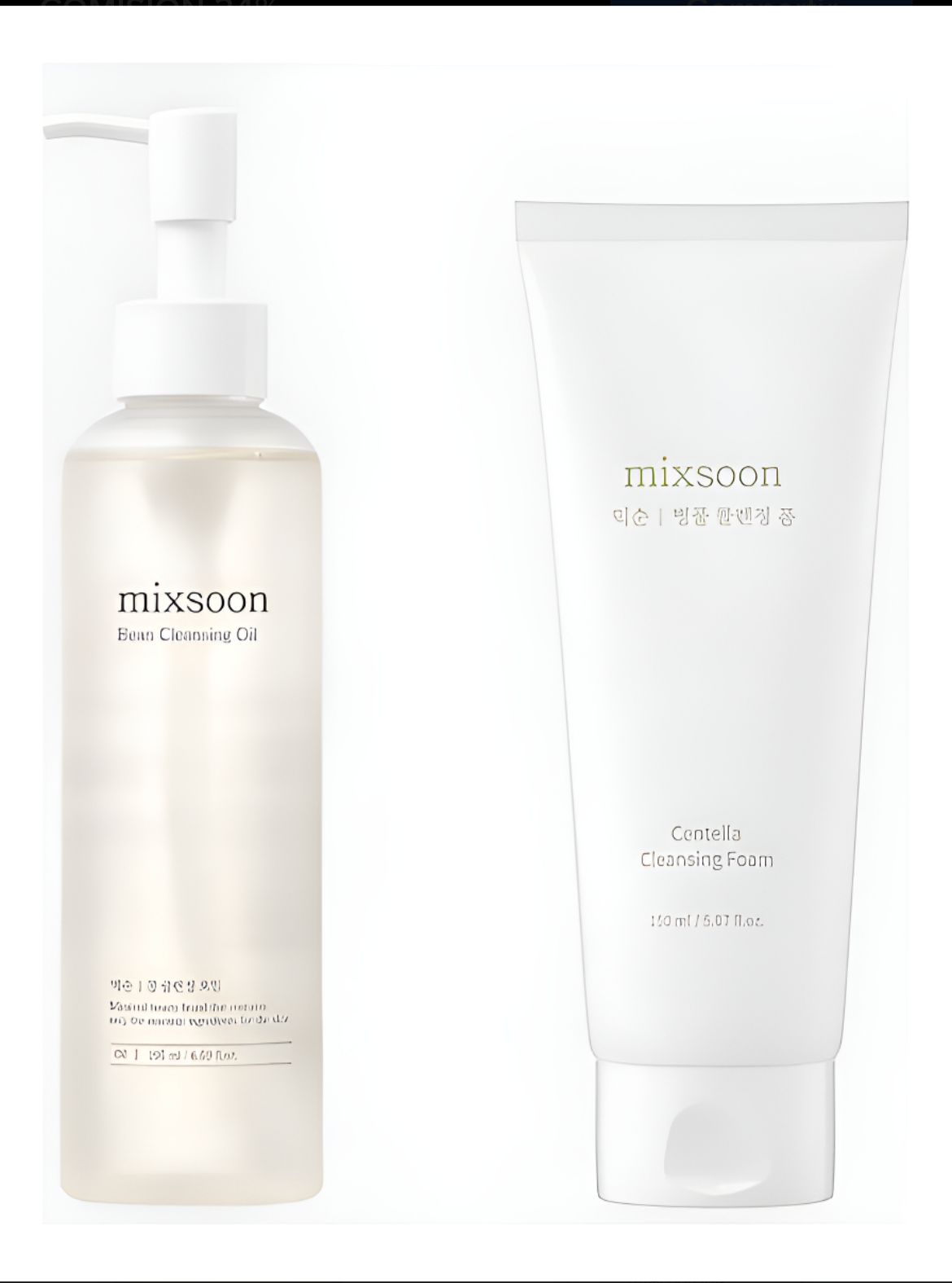 Mixsoon Doble Limpieza Bean Cleansing Oil + Centella Foam Todo Tipo De Piel Día/noche